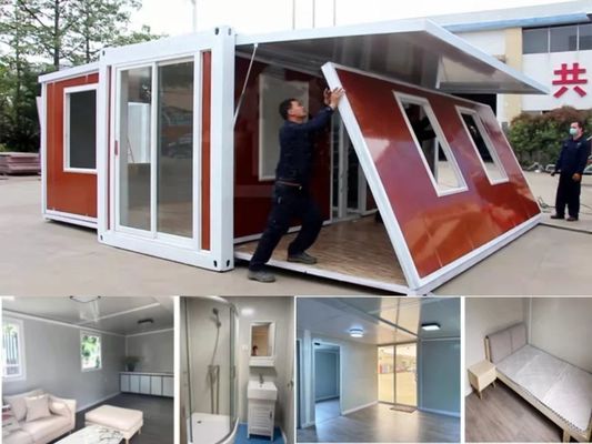 Steel Sandwich Panel Expandable Container House for Living in White/Gray/Black