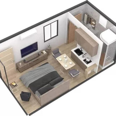 20ft Foldable Container House With Light Accessories Durable Steel Sandwich Panel