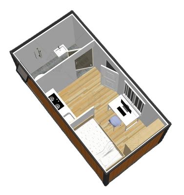20ft Foldable Container House With Light Accessories Durable Steel Sandwich Panel