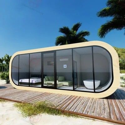 Mobile Modern Design Style Luxury Capsule Hotel Apple Cabin Space House