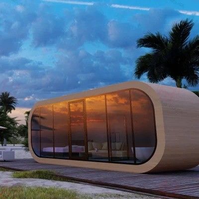 Mobile Modern Design Style Luxury Capsule Hotel Apple Cabin Space House