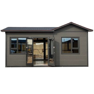 Steel Door Mobile House Modular Home Prefab Container With Glass Curtain Wall