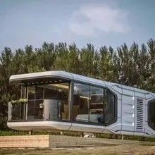 Luxury Prefab House Fat Pack Container House For Solar Space Capsule