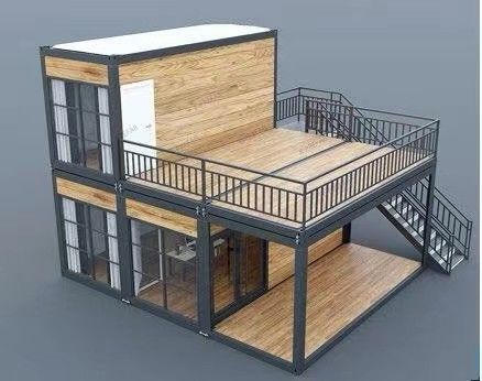 Custom 2floor Container Houses with Waterproof Design Style and Detachable Feature