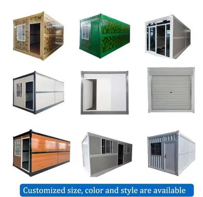 Steel Door Folding Container House Flat Pack Prefabricated 20ft 40ft