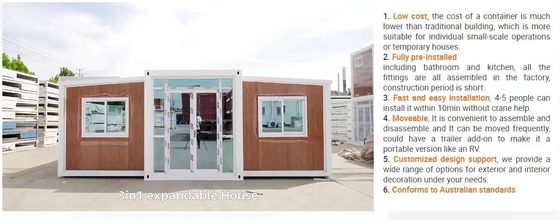 Modern Multi Function Prefabricated Container House With 2 Expandable Bedrooms