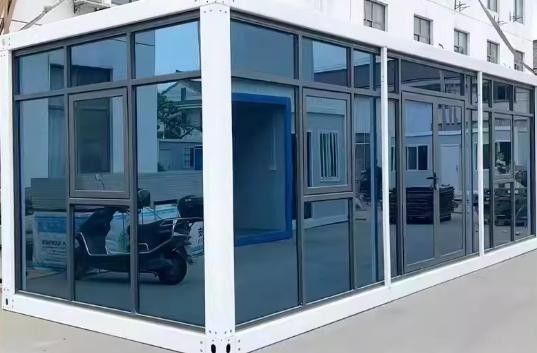 Flat Pack Container Detachable Steel Door Office Mobile Modular Glass Wall Tiny Home
